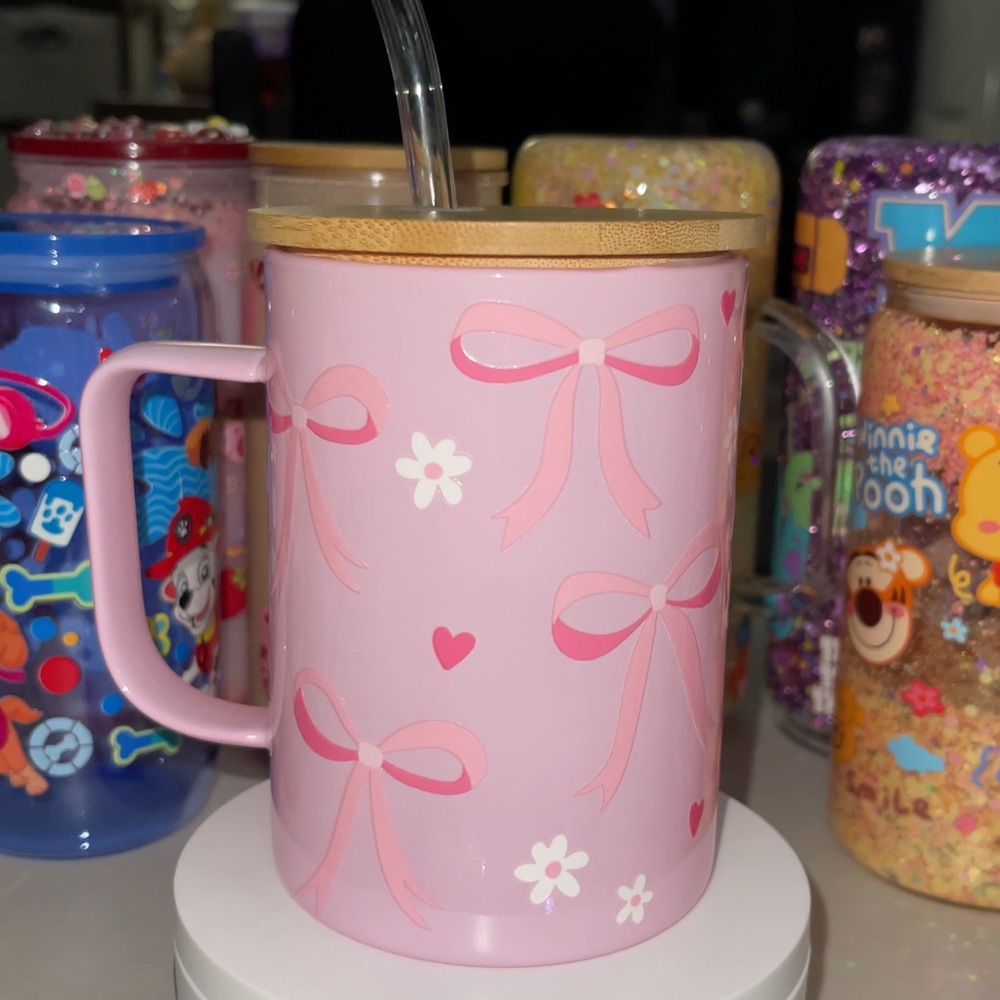 Pink Bow and Heart Mug